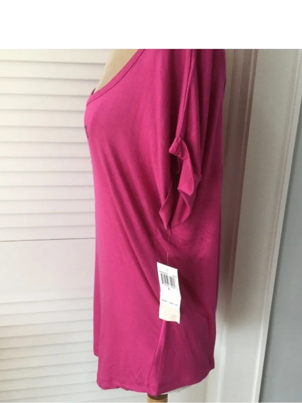 NWT Pink Lotus Fuchsia Inspirational Work-Out Top Size L